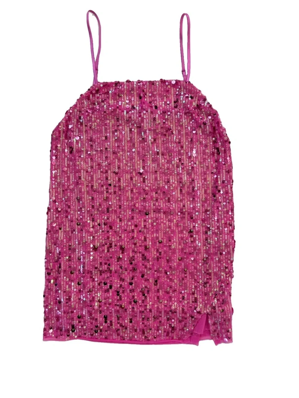 Free People Midnight Kiss Pink Sequin Mini Slipdress NWT Size Small